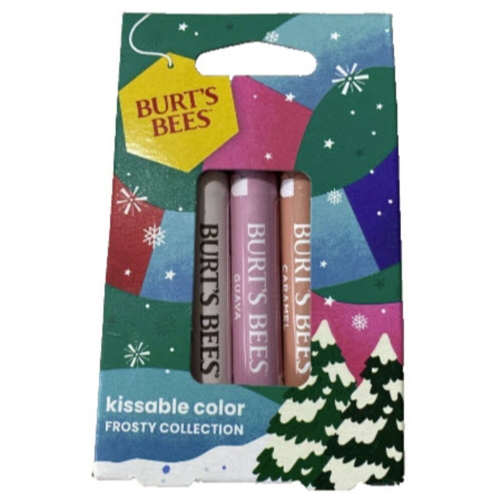 NWT - Burt's Bees Kissable Color The Frosty Collection Lip Shimmer Set 3 Pack